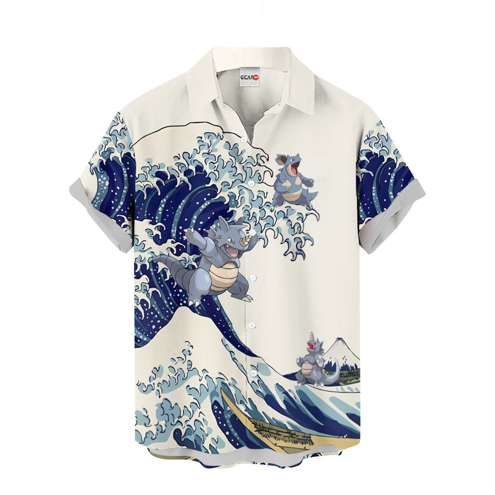 Rhydon Hawaiian Shirt - Great Wave Style