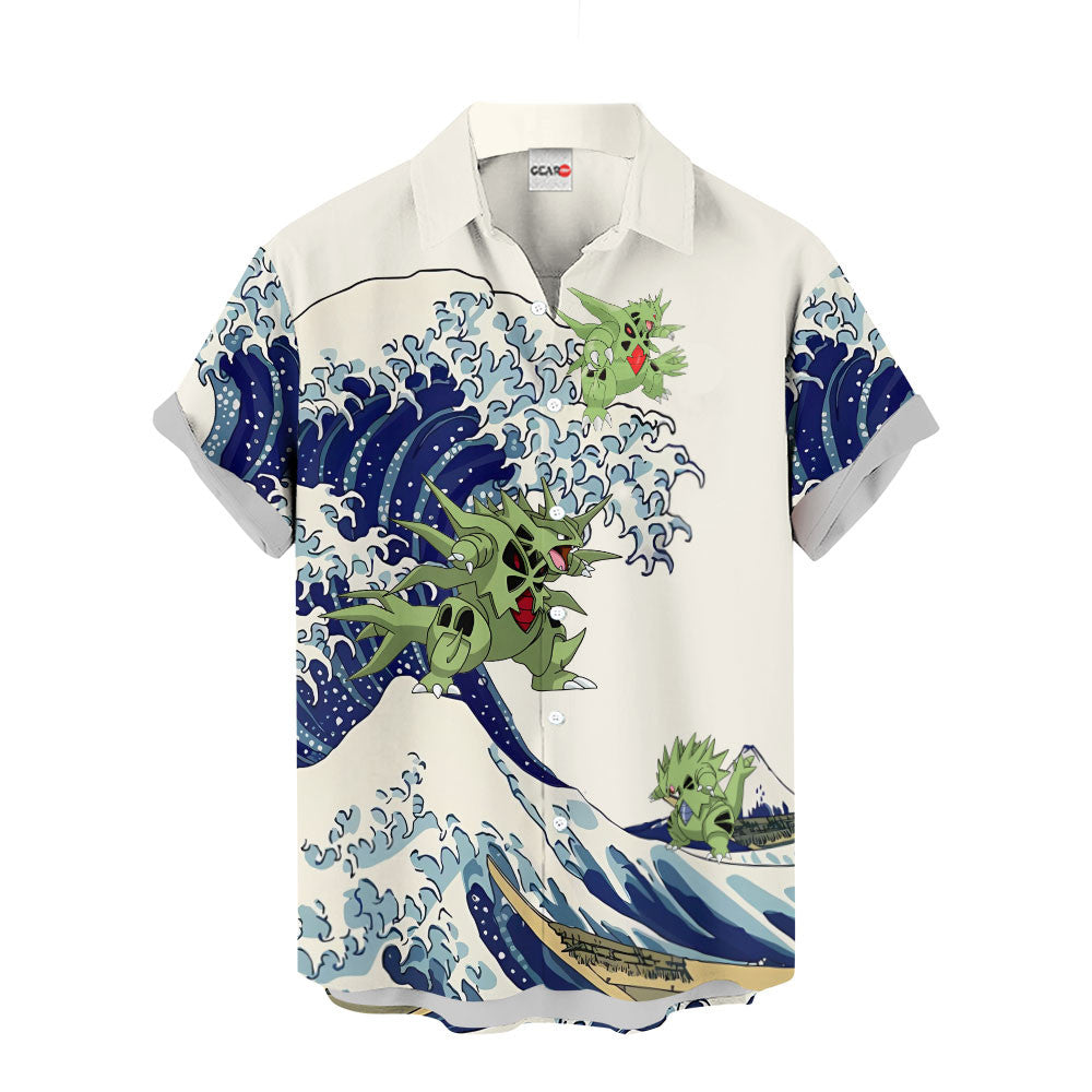 Tyranitar Hawaiian Shirt - Great Wave Style