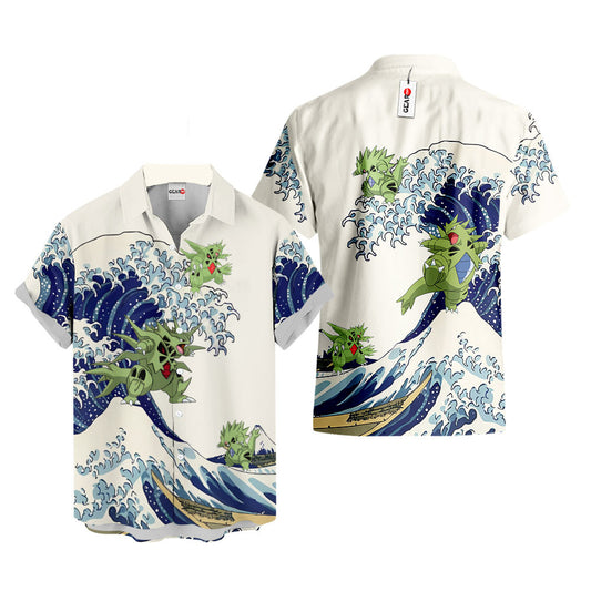 Tyranitar Hawaiian Shirt - Great Wave Style