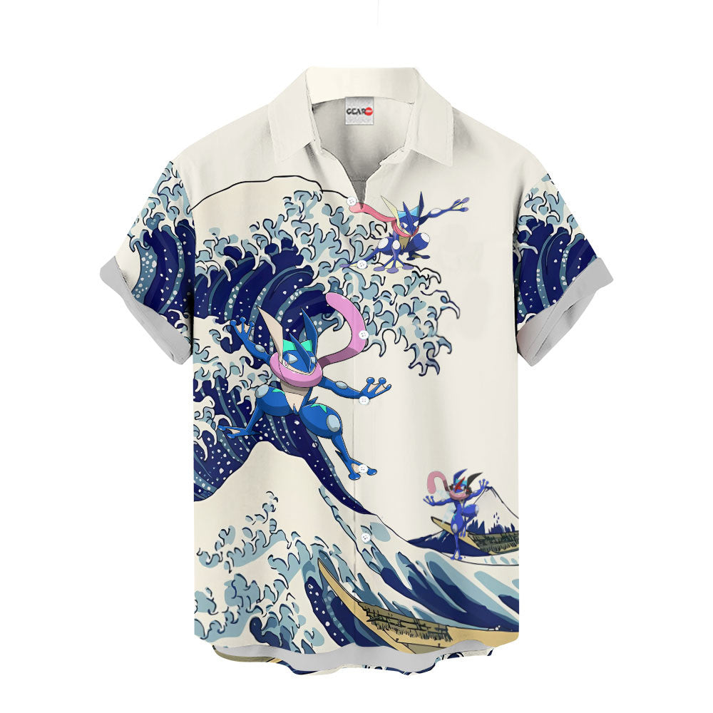 Greninja Hawaiian Shirt - Great Wave Style