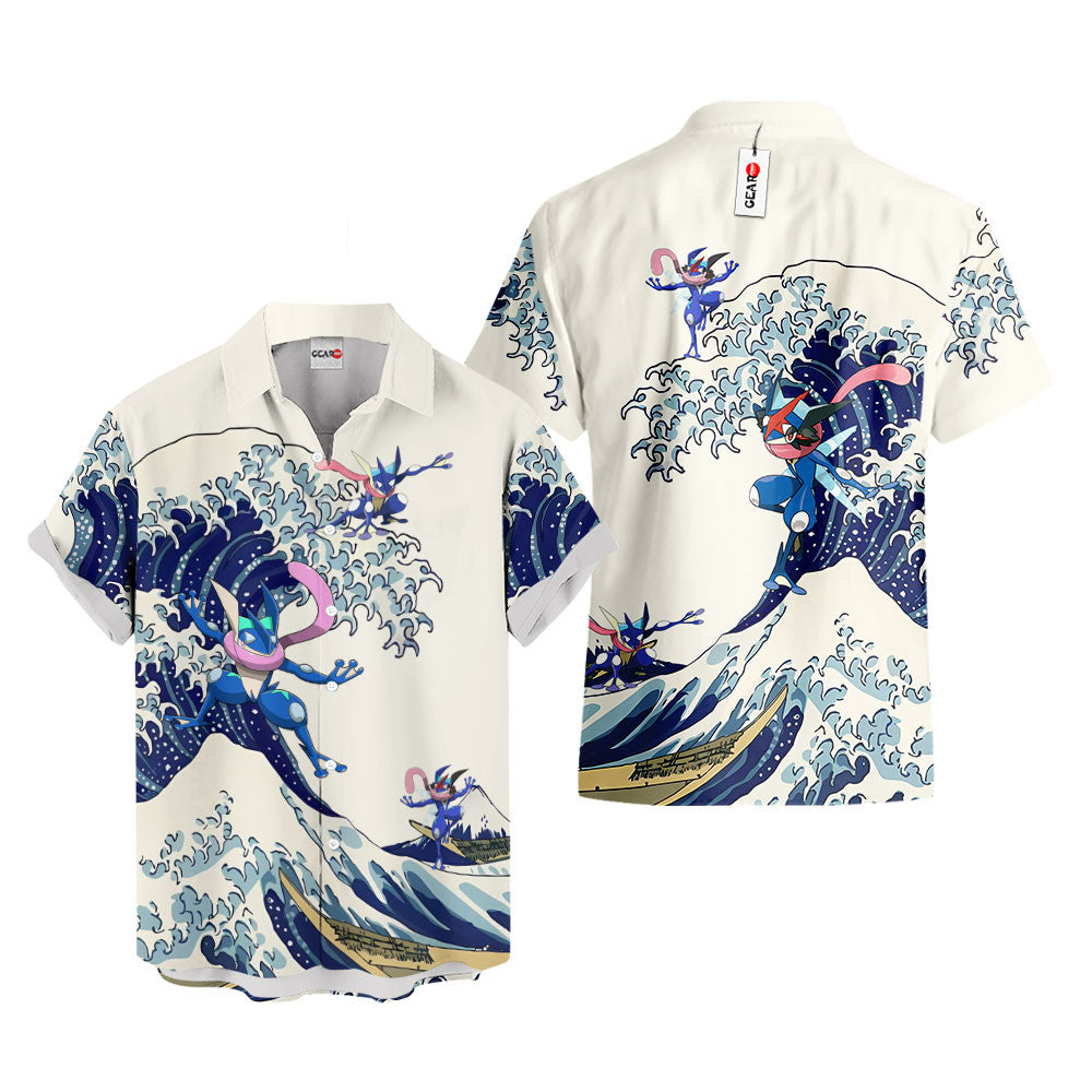 Greninja Hawaiian Shirt - Great Wave Style