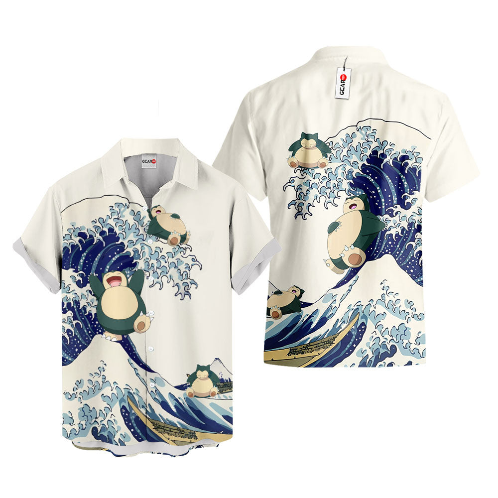 Snorlax Kanagawa Great Wave Hawaiian Shirt