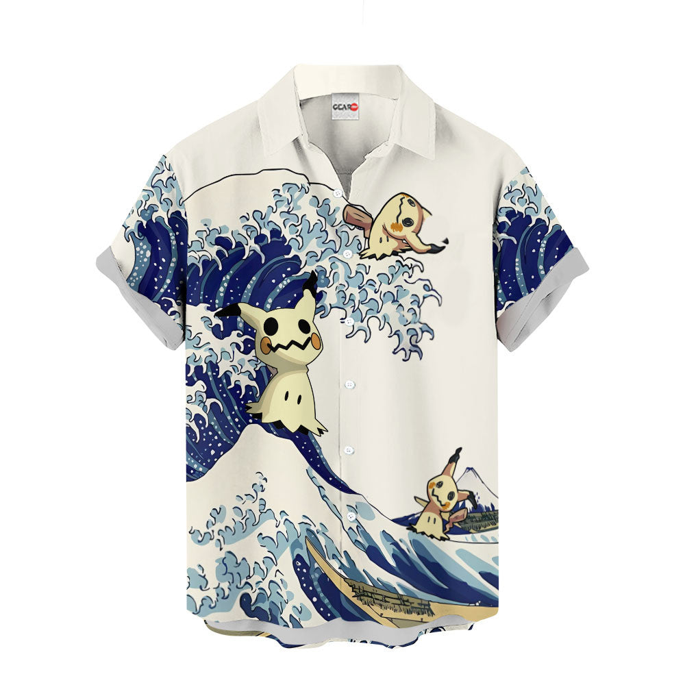 Mimikyu Hawaiian Shirt - Great Wave Style
