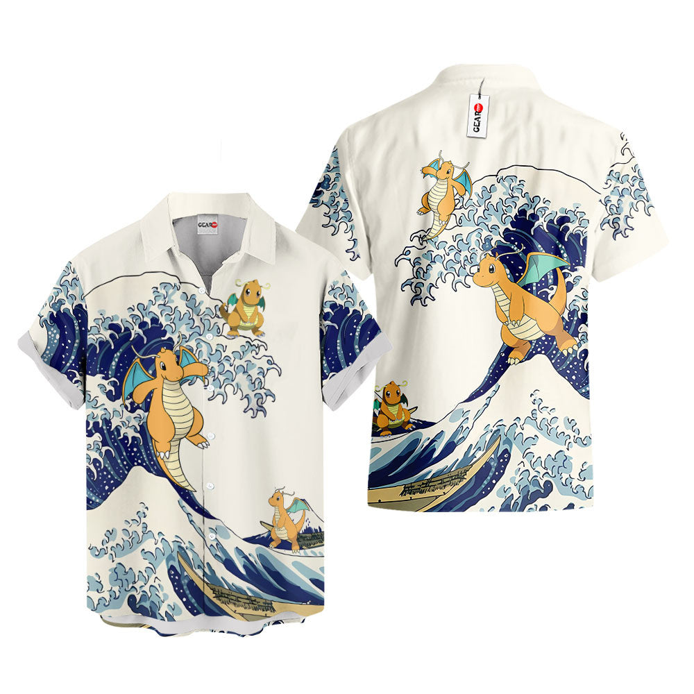 Dragonite Hawaiian Shirt - Great Wave Style