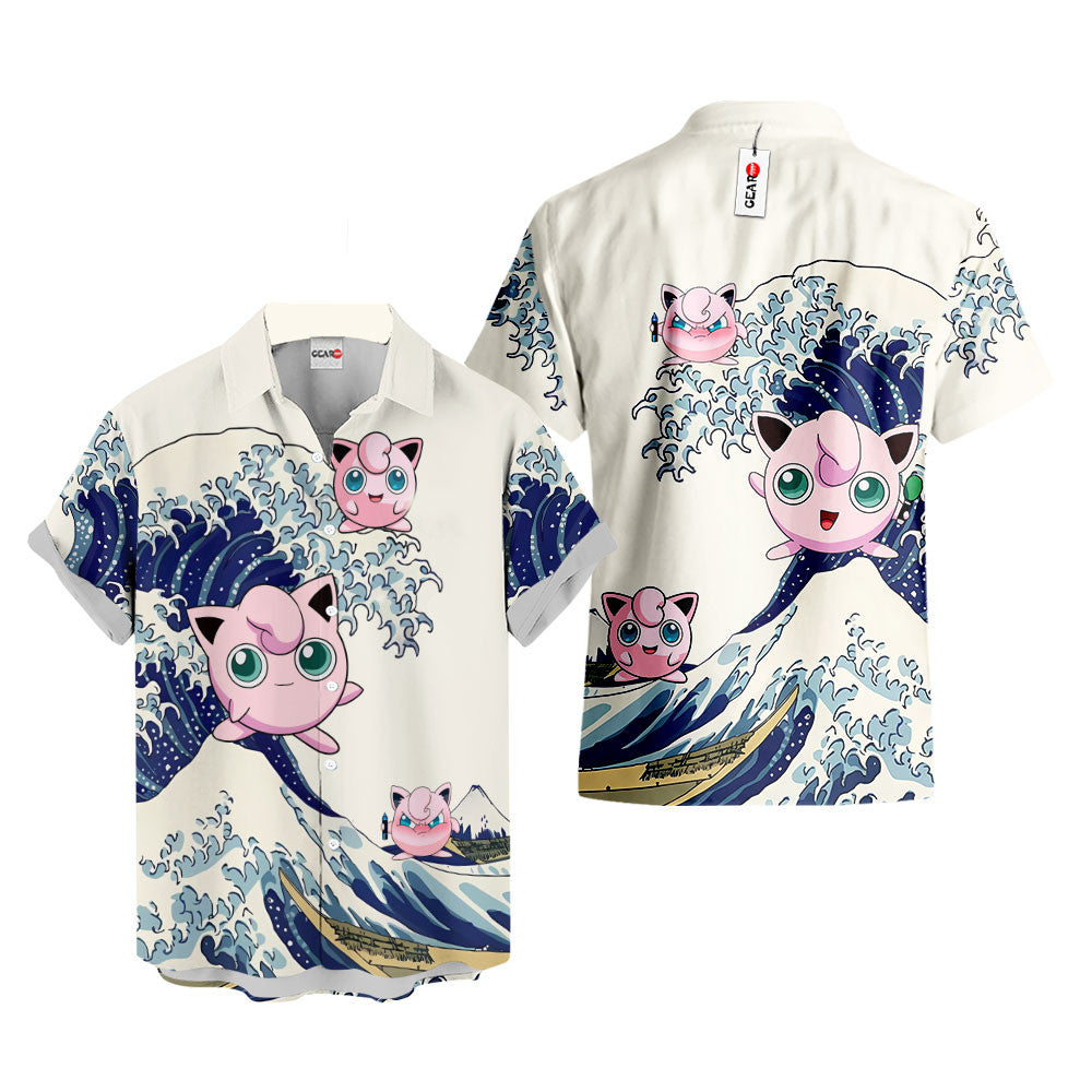 Jigglypuff Hawaiian Shirt - Great Wave Style