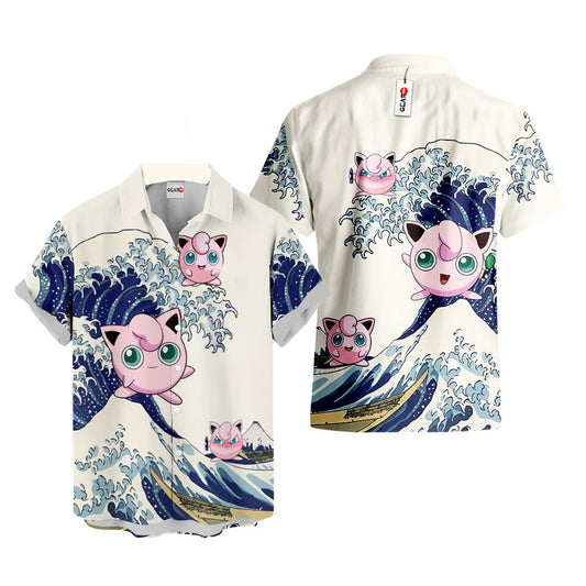 Jigglypuff Hawaiian Shirt - Great Wave Style