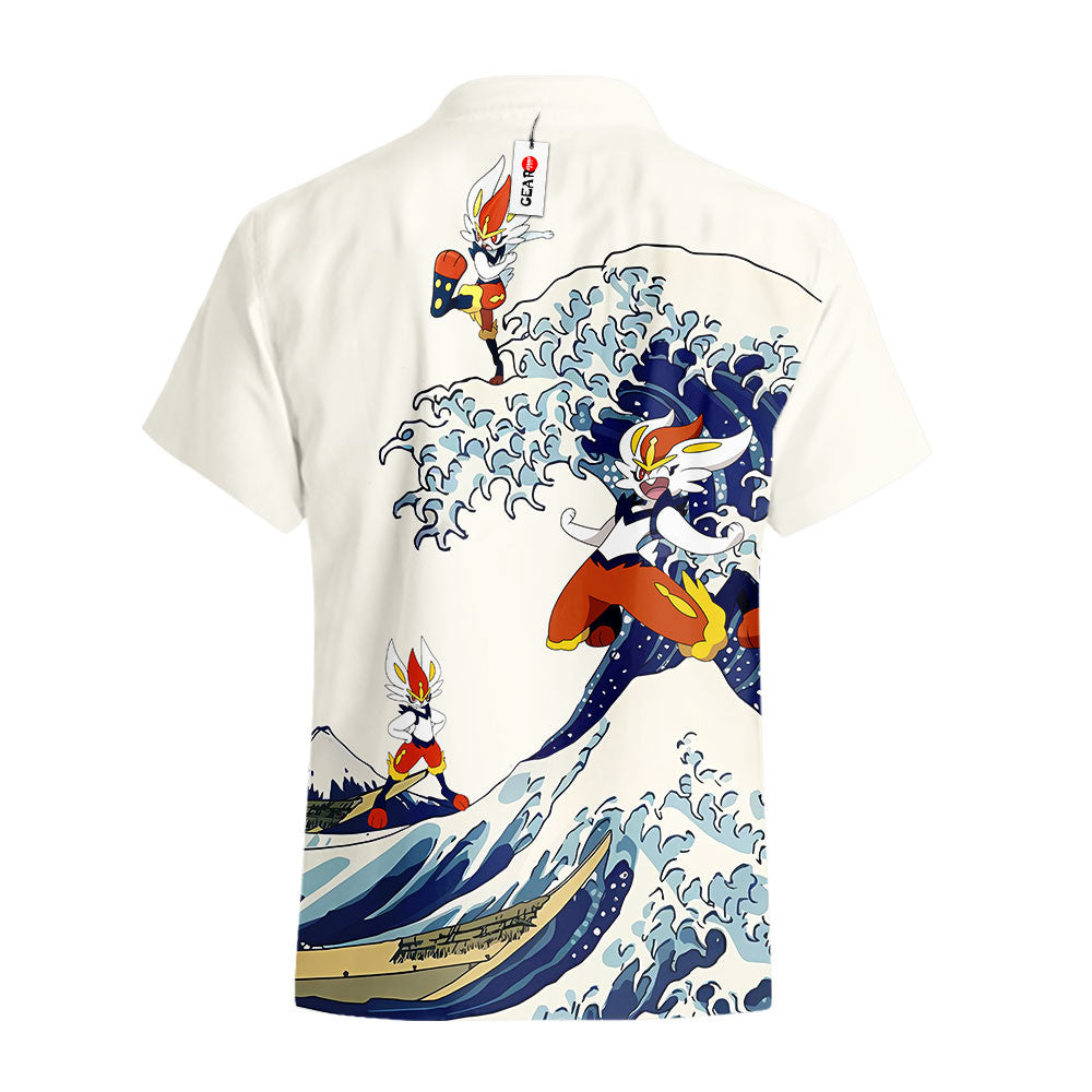 Cinderace Hawaiian Shirt - Great Wave Style