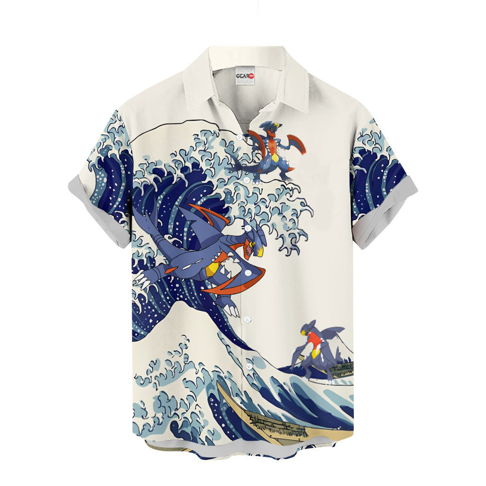 Garchomp Hawaiian Shirt - Great Wave Style