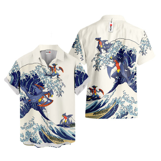 Garchomp Hawaiian Shirt - Great Wave Style