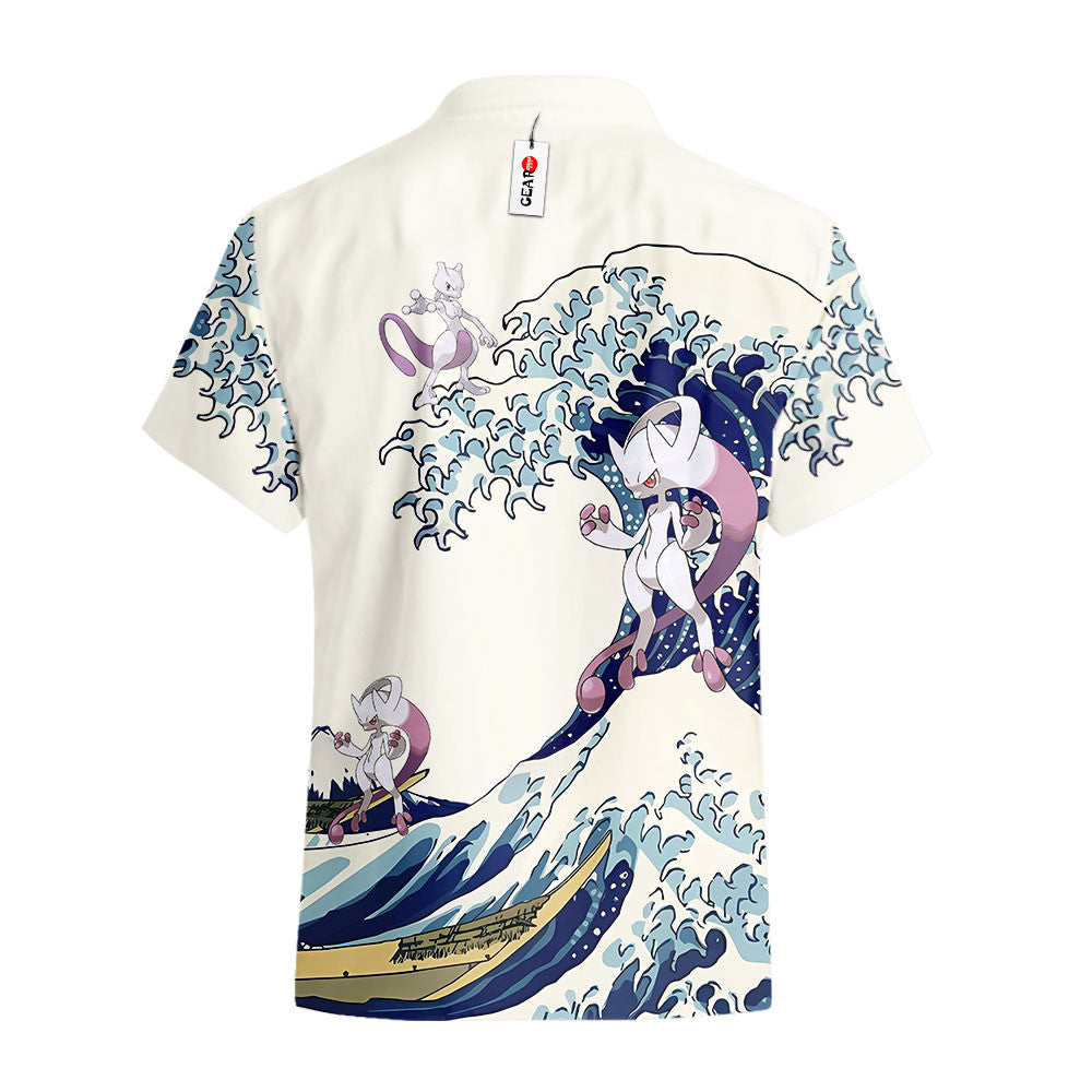 Mewtwo Hawaiian Shirt - Great Wave Style