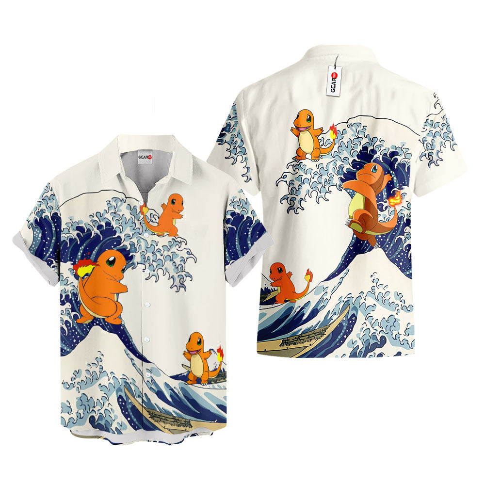 Charmander Hawaiian Shirt - Great Wave Style