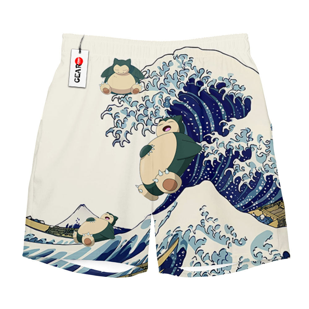 Snorlax Beach Shorts - Great Wave Edition