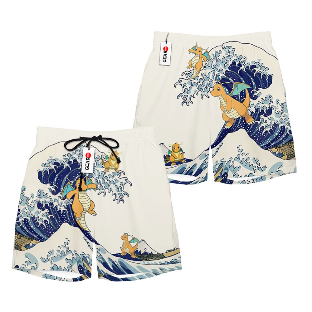 Dragonite Beach Shorts - Great Wave Edition