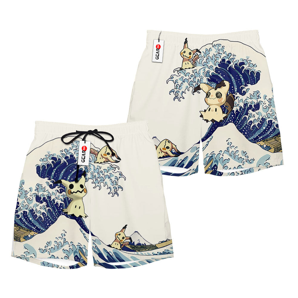 Mimikyu Beach Shorts - Great Wave Edition
