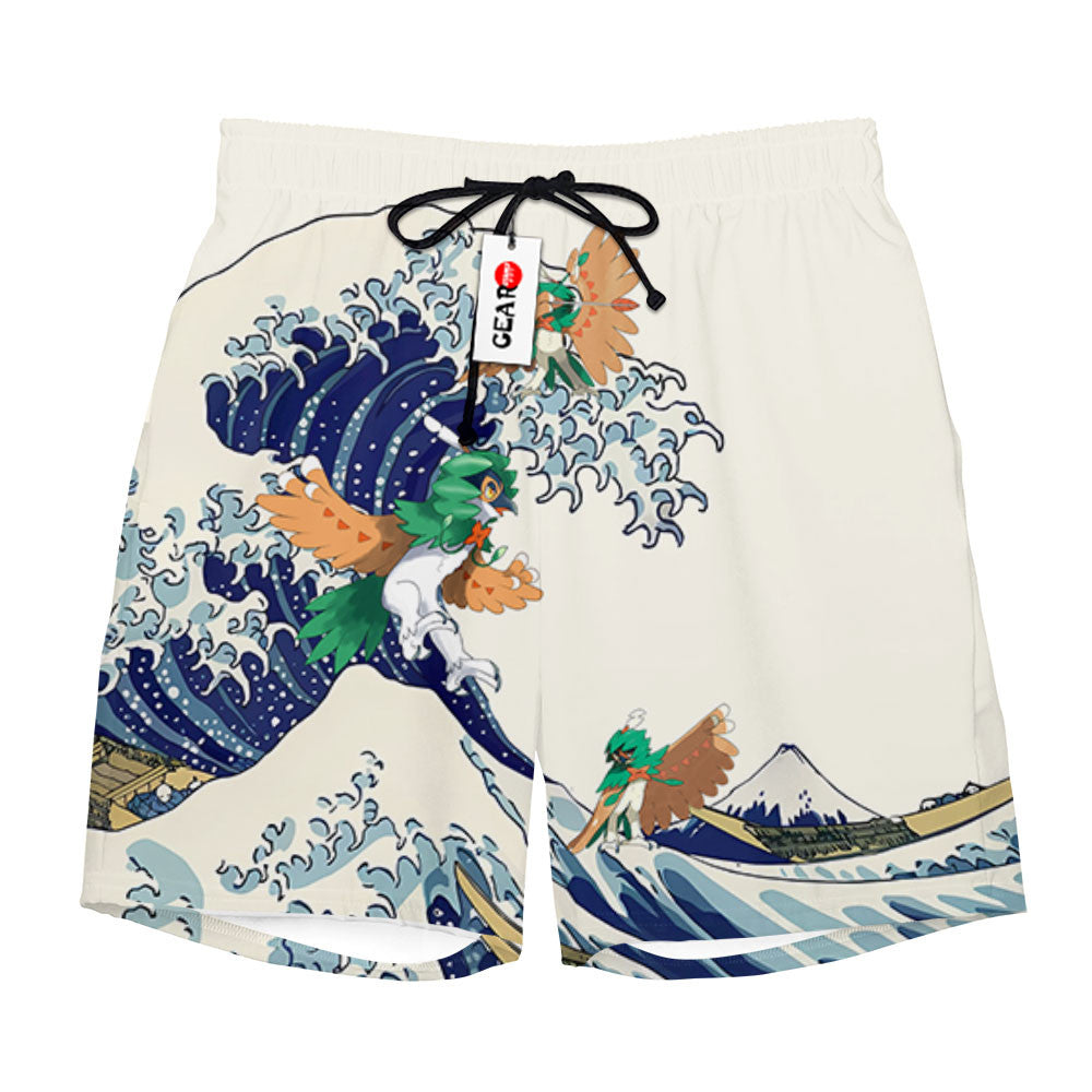 Decidueye Beach Shorts - Great Wave Edition