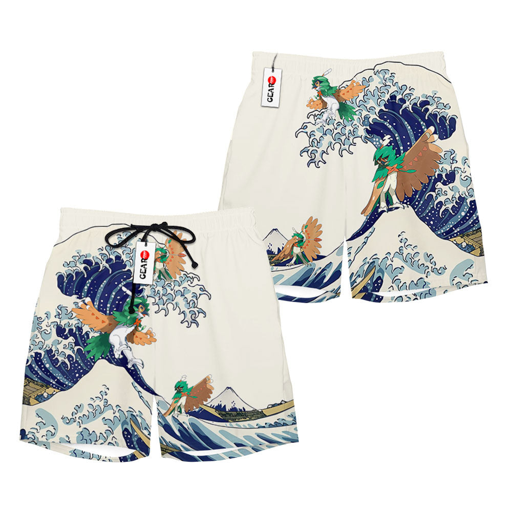 Decidueye Beach Shorts - Great Wave Edition