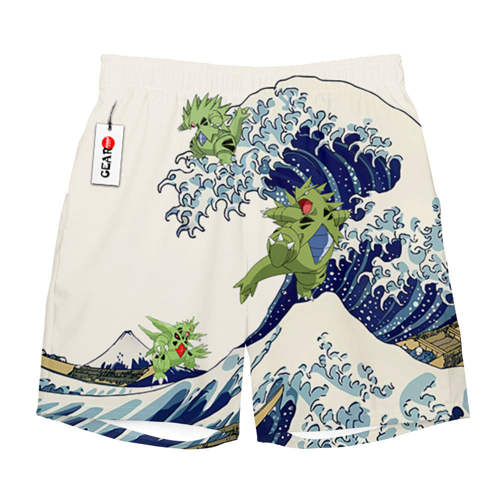 Tyranitar Beach Shorts - Great Wave Edition