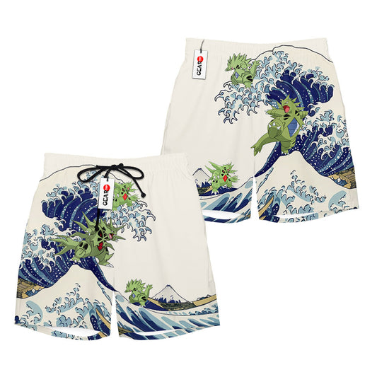 Tyranitar Beach Shorts - Great Wave Edition