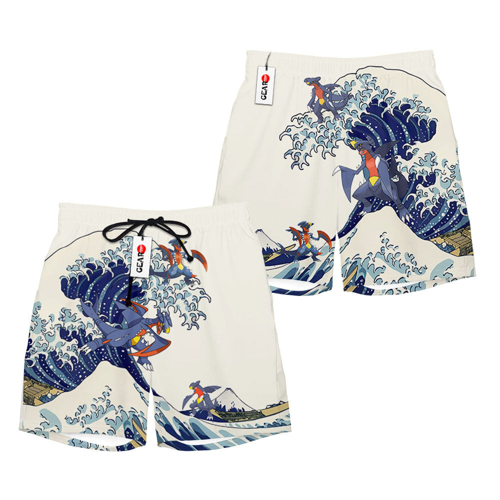Garchomp Beach Shorts - Great Wave Edition