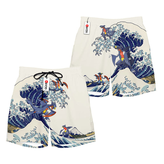 Garchomp Beach Shorts - Great Wave Edition