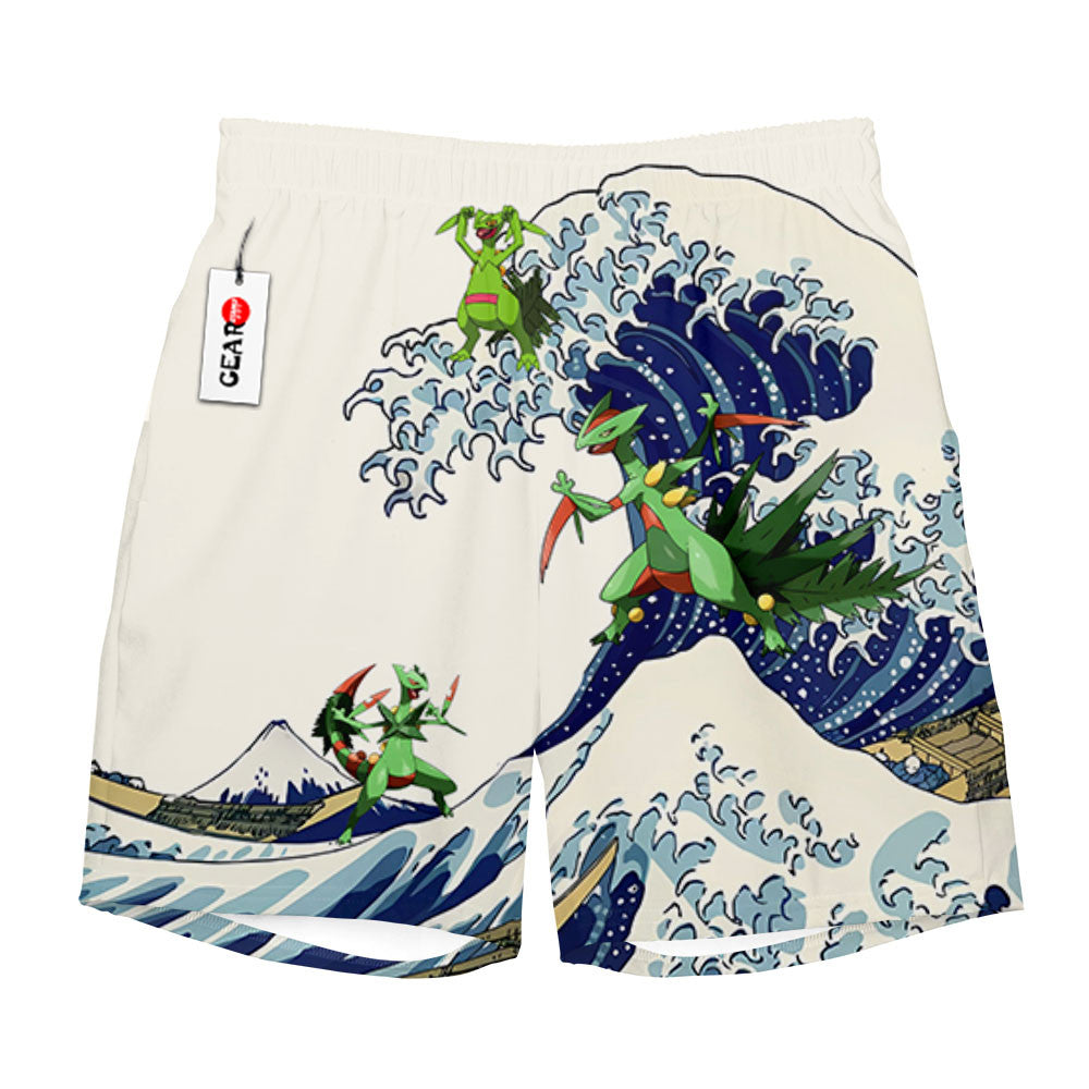Sceptile Beach Shorts - Great Wave Edition