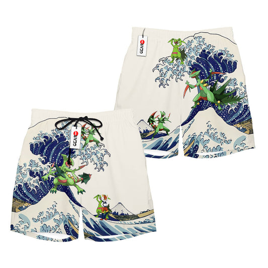 Sceptile Beach Shorts - Great Wave Edition