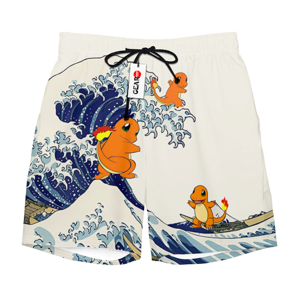 Charmander Beach Shorts - Great Wave Edition