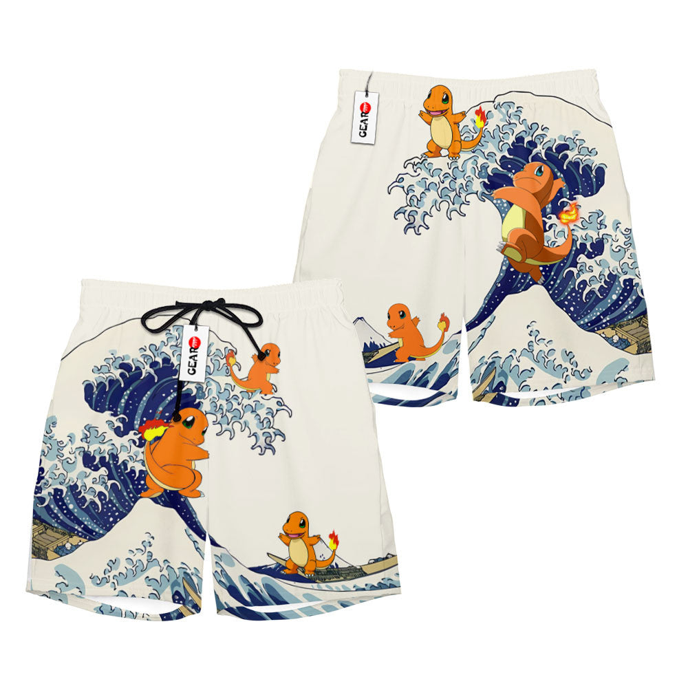 Charmander Beach Shorts - Great Wave Edition