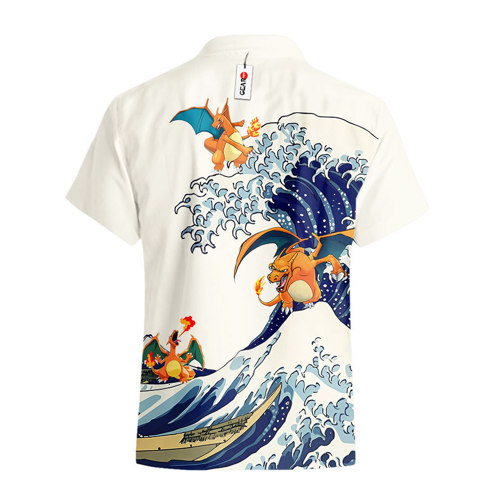 Charizard Hawaiian Shirt - Great Wave Style