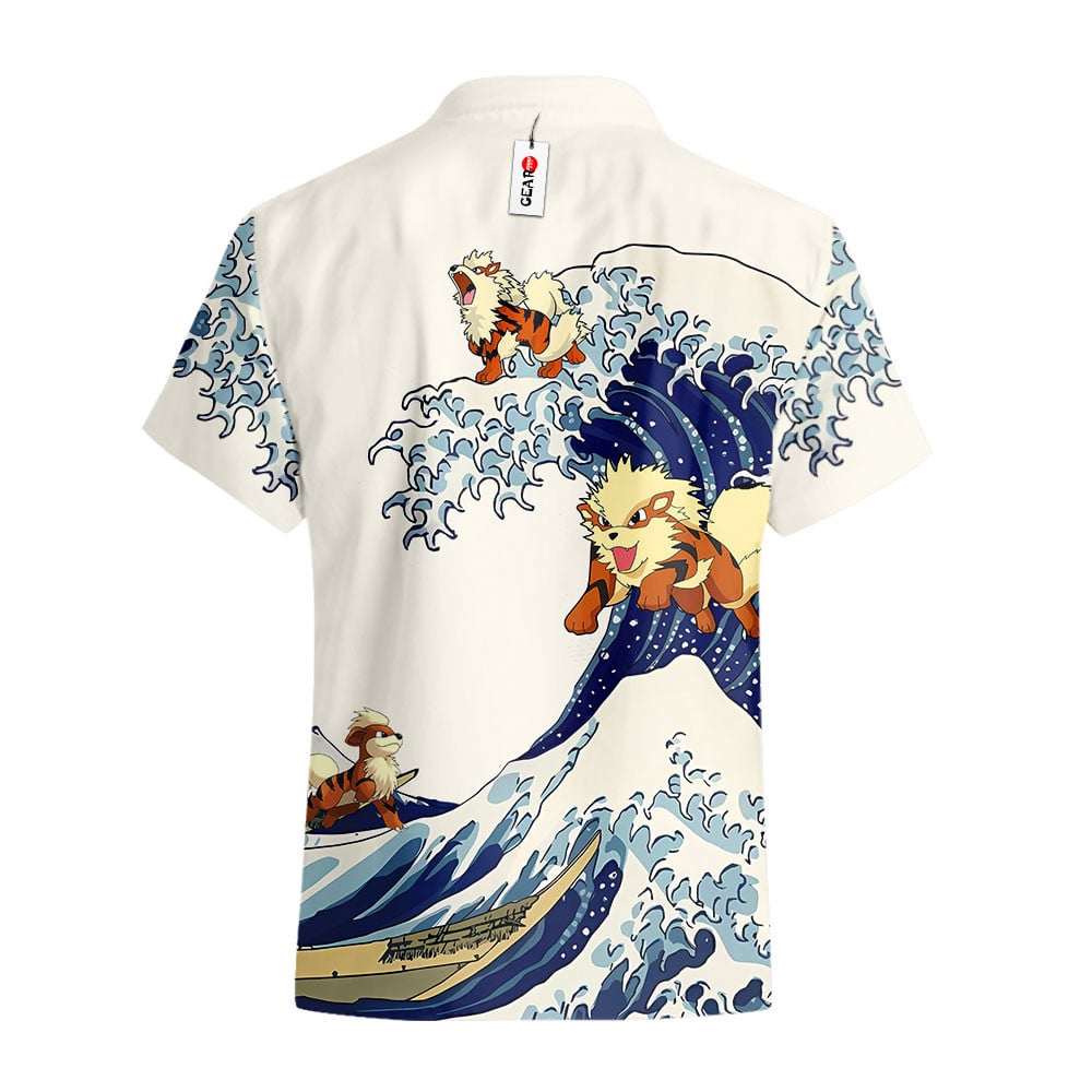 Arcanine Hawaiian Shirt - Great Wave Style