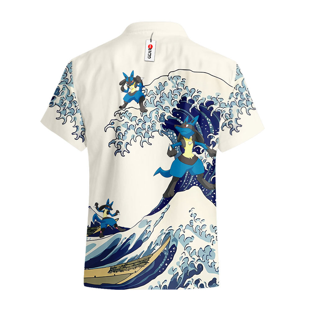 Lucario Hawaiian Shirt - Great Wave Style