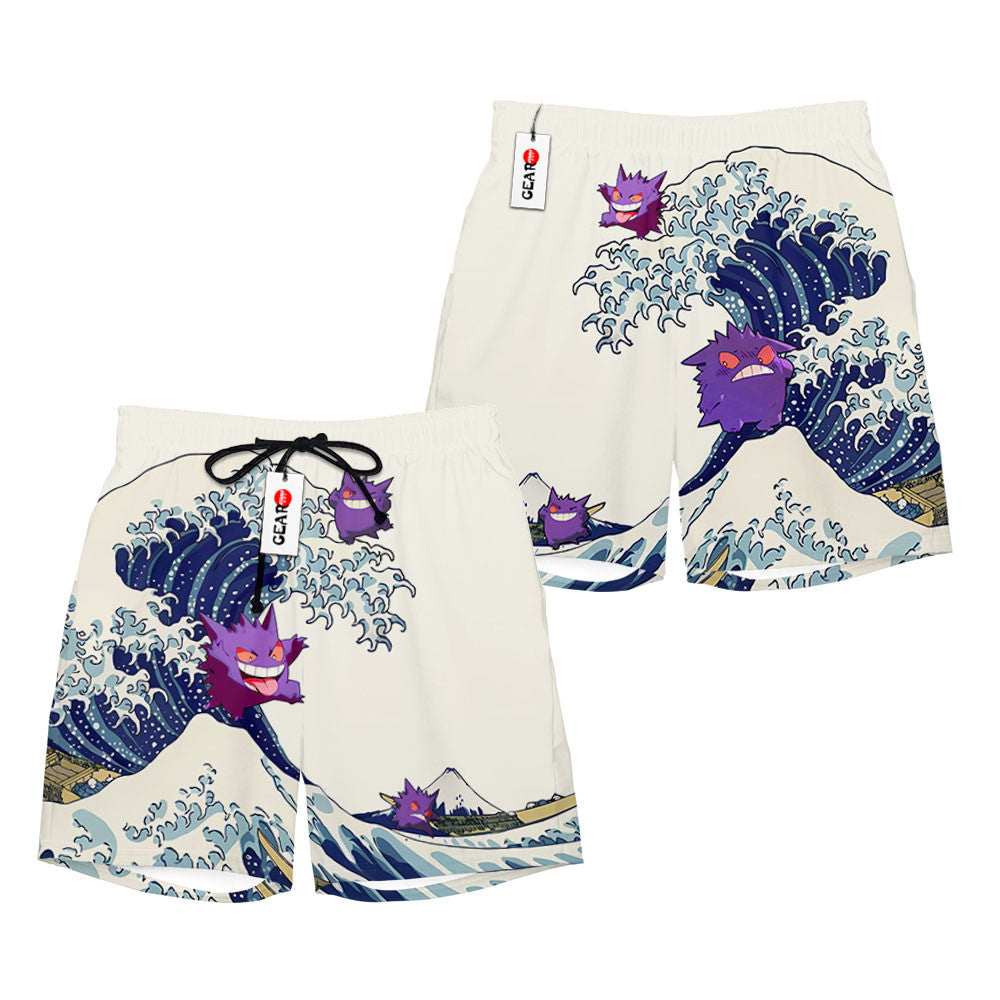 Gengar Beach Shorts - Great Wave Edition