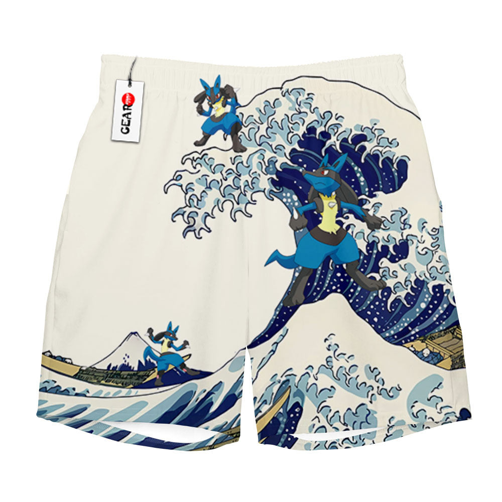 Lucario Beach Shorts - Great Wave Edition