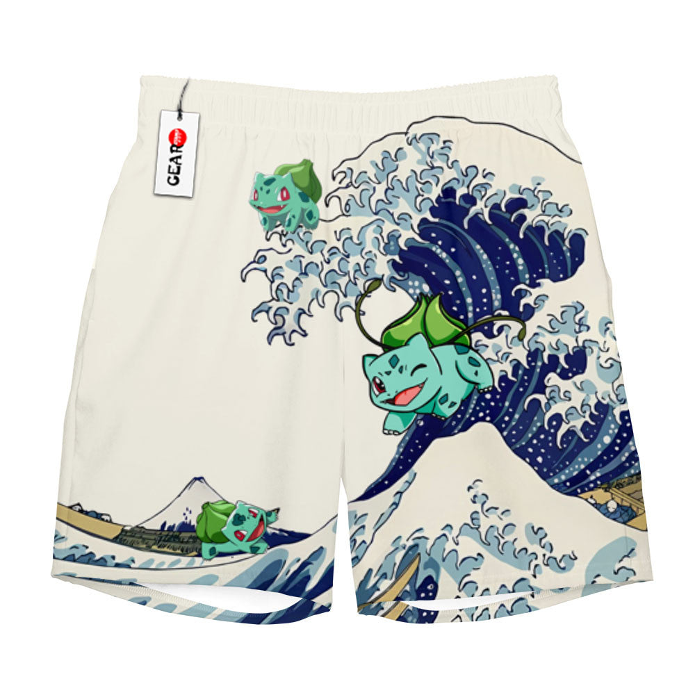 Bulbasaur Beach Shorts - Great Wave Edition