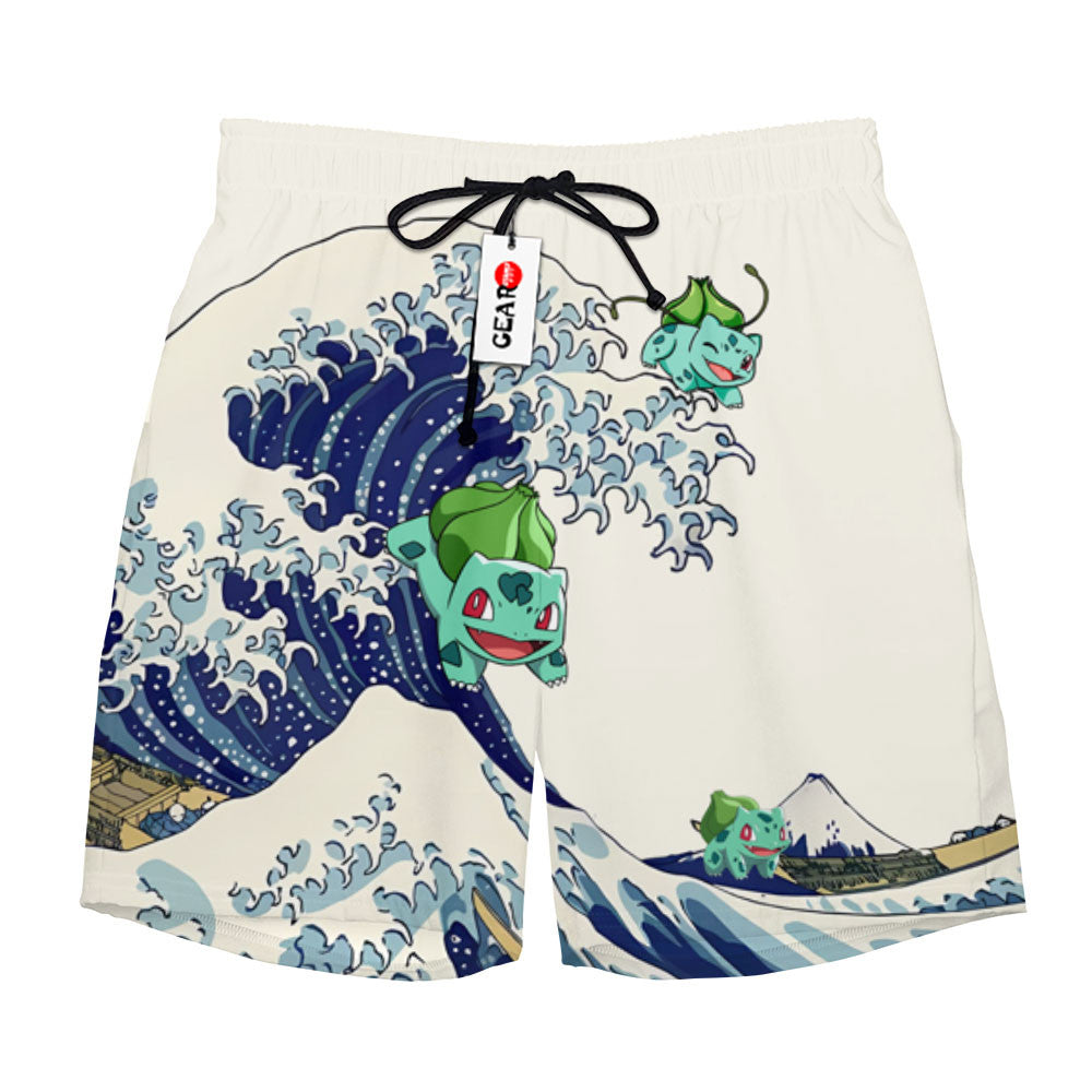 Bulbasaur Beach Shorts - Great Wave Edition