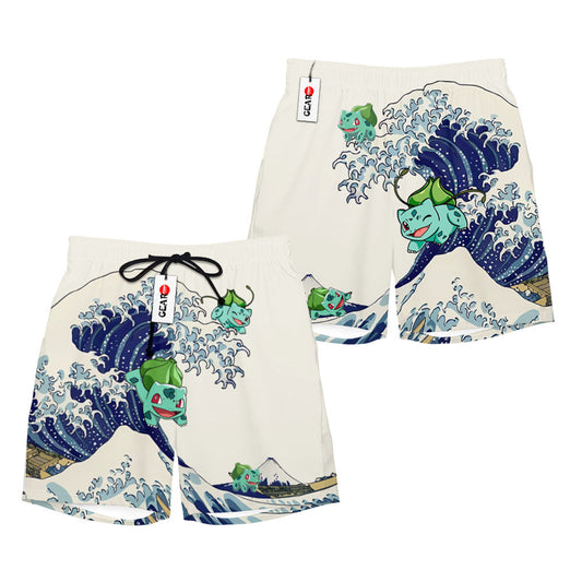 Bulbasaur Beach Shorts - Great Wave Edition