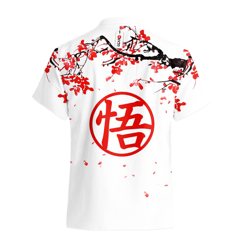 Goku SSJ Hawaiian Shirt - Cherry Blossom Style