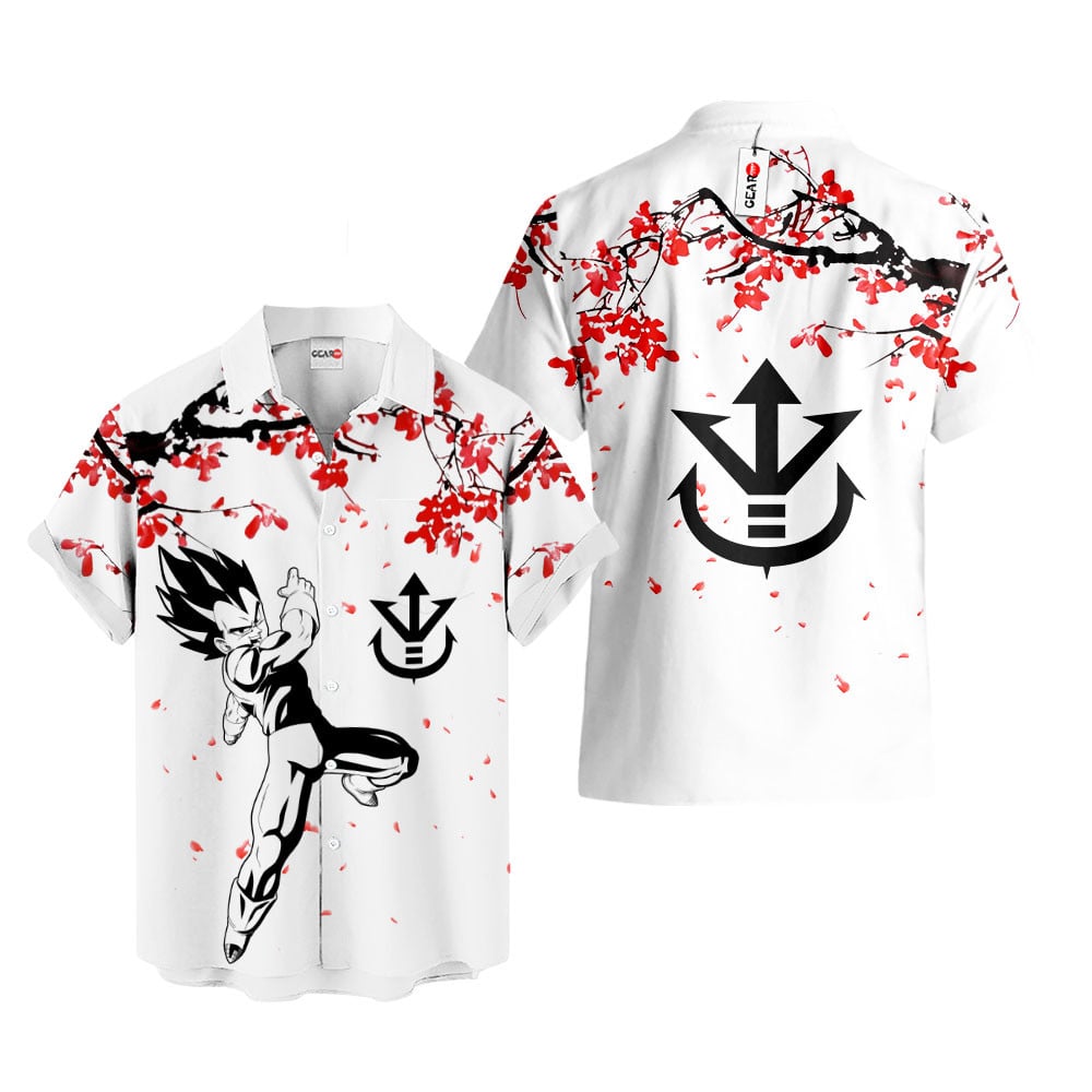 Vegeta Hawaiian Shirt - Cherry Blossom Style