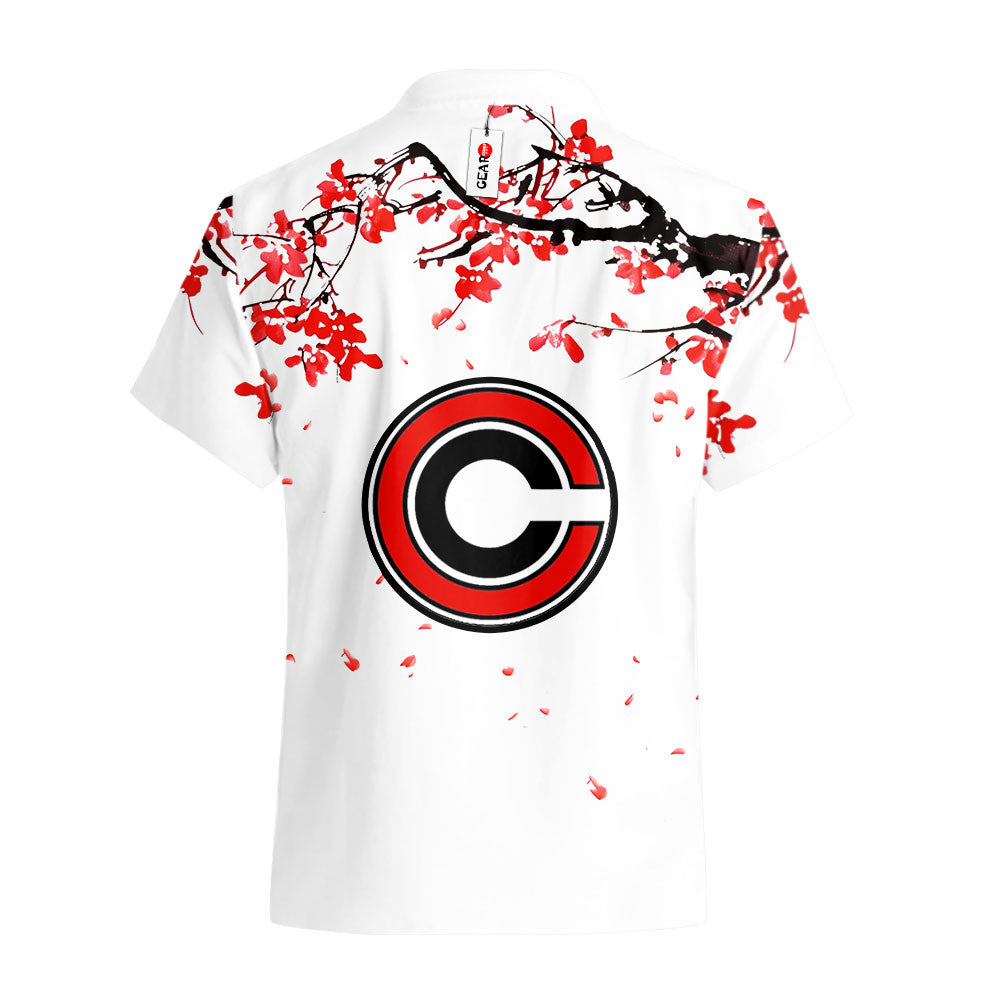 Future Trunks Ultra SSJ Hawaiian Shirt - Cherry Blossom Style