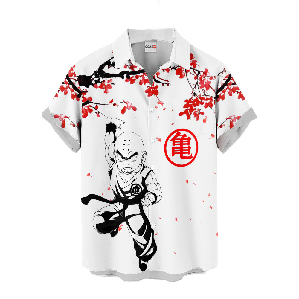 Krillin Hawaiian Shirt - Cherry Blossom Style