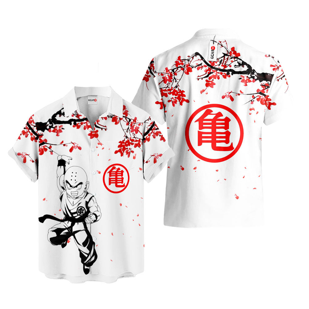 Krillin Hawaiian Shirt - Cherry Blossom Style