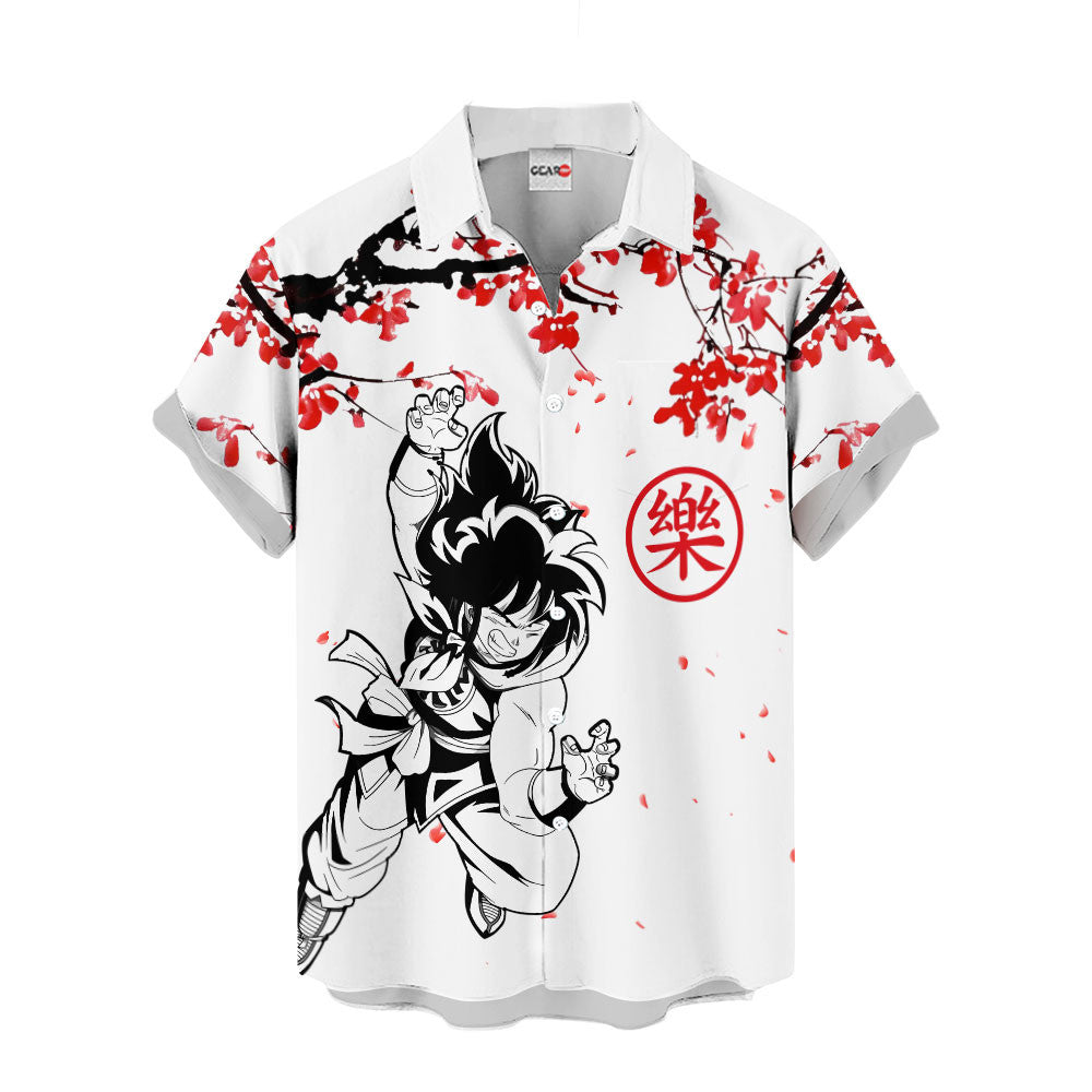 Yamcha Hawaiian Shirt - Cherry Blossom Style