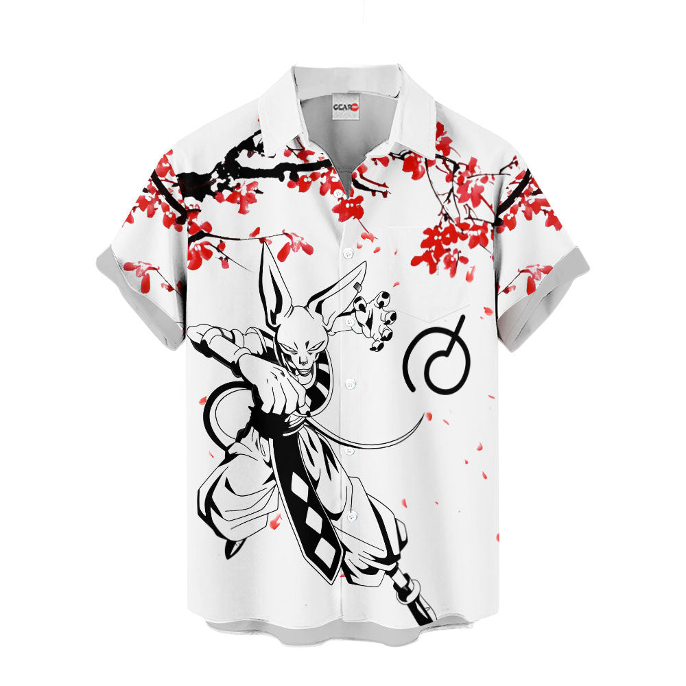 Beerus Hawaiian Shirt - Cherry Blossom Style