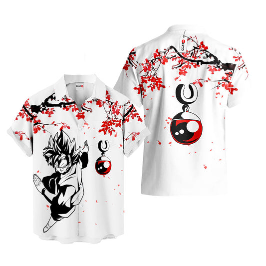 Goku Black Rose Hawaiian Shirt - Cherry Blossom Style