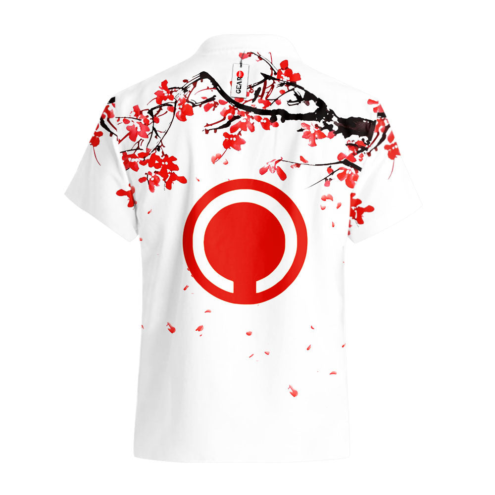Orange Piccolo Hawaiian Shirt - Cherry Blossom Style
