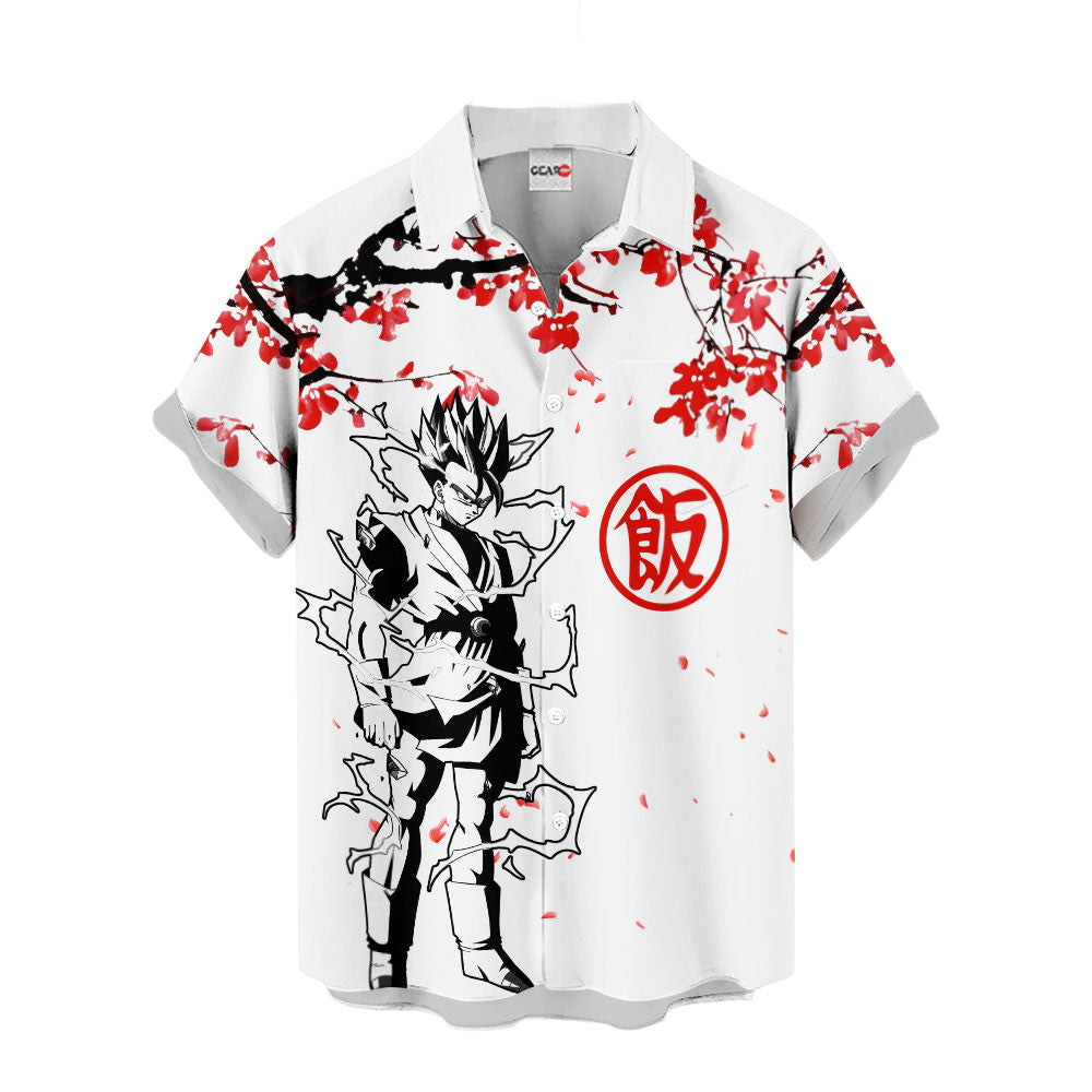 Gohan Adult SSJ Hawaiian Shirt - Cherry Blossom Style