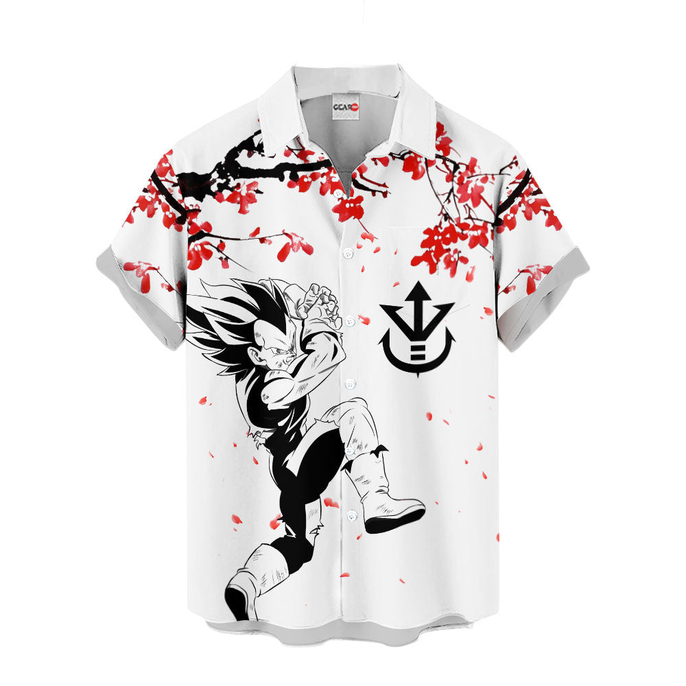 Vegeta Ultra Ego Hawaiian Shirt - Cherry Blossom Style