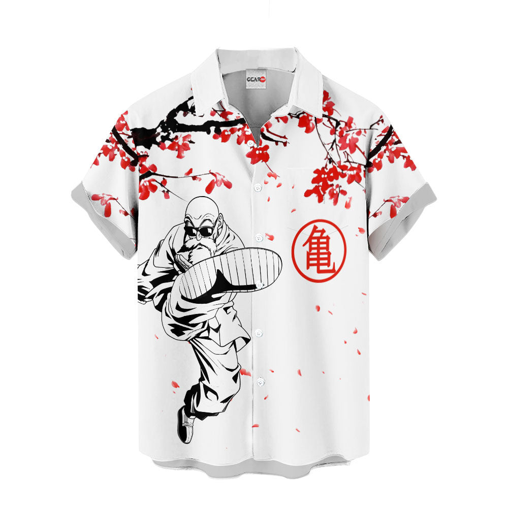 Master Roshi Hawaiian Shirt - Cherry Blossom Style