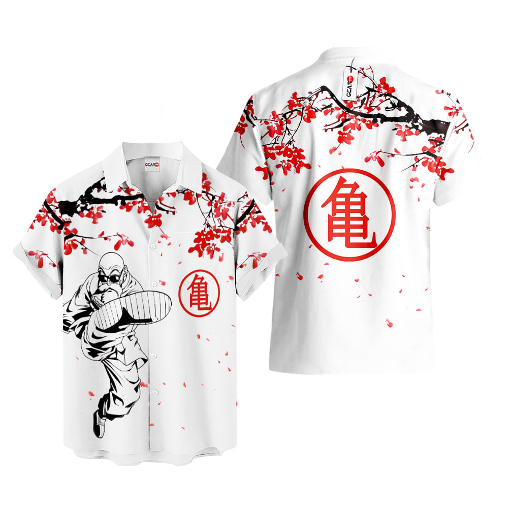Master Roshi Hawaiian Shirt - Cherry Blossom Style