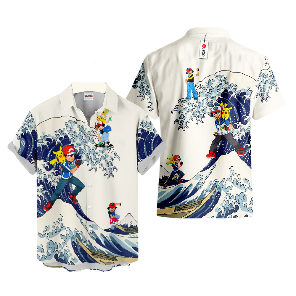 Ash Ketchum Satoshi Hawaiian Shirt - Great Wave Style